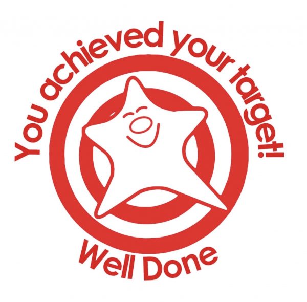 “Target Achieved – Well Done!” Stamper – Mol an Óige